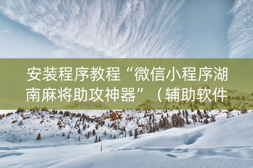 安装程序教程“微信小程序湖南麻将助攻神器”（辅助软件)