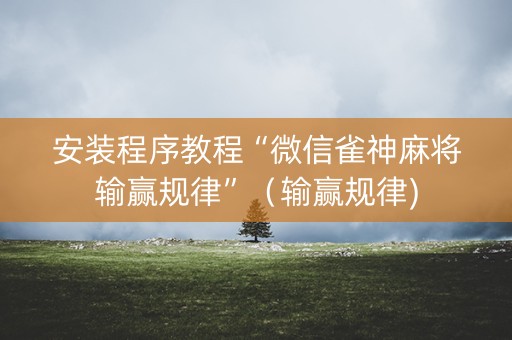 安装程序教程“微信雀神麻将输赢规律”（输赢规律)