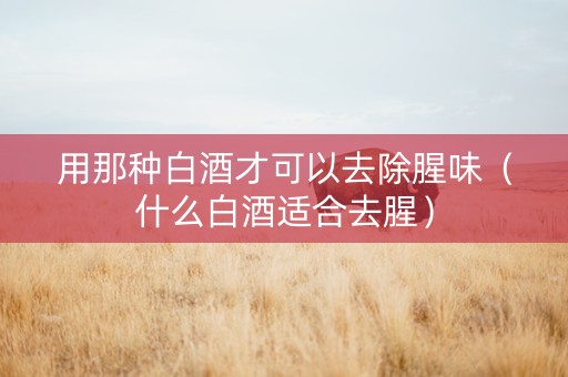 用那种白酒才可以去除腥味（什么白酒适合去腥）