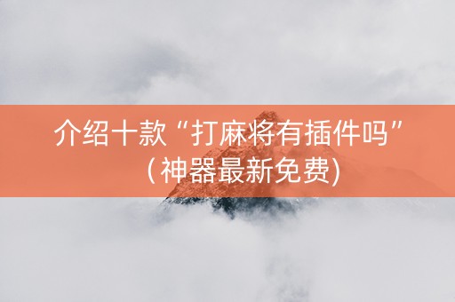 介绍十款“打麻将有插件吗”（神器最新免费)