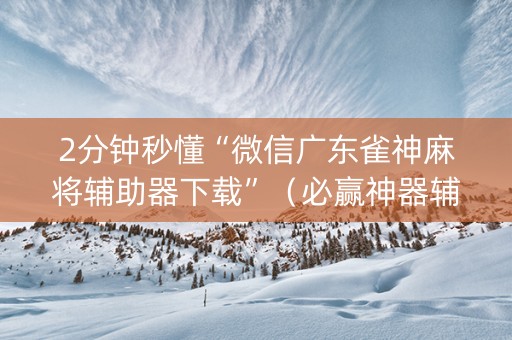 2分钟秒懂“微信广东雀神麻将辅助器下载”（必赢神器辅助器)