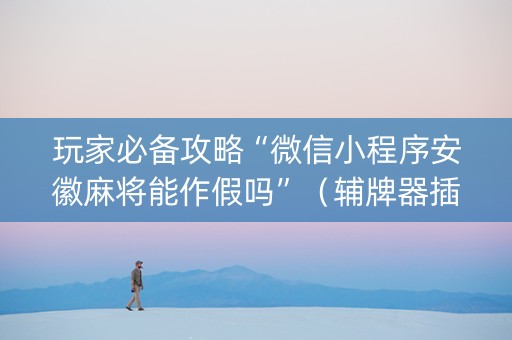 玩家必备攻略“微信小程序安徽麻将能作假吗”（辅牌器插件购买)