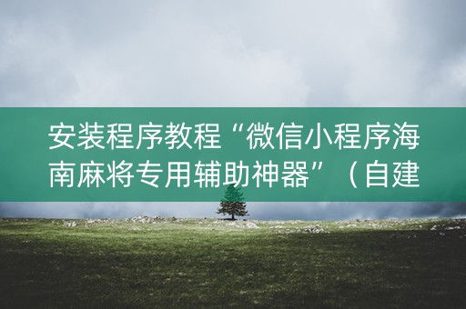 安装程序教程“微信小程序海南麻将专用辅助神器”（自建房胜负规律)