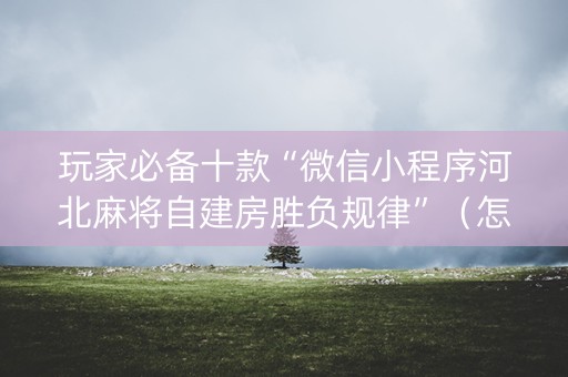 玩家必备十款“微信小程序河北麻将自建房胜负规律”（怎么调胜率)
