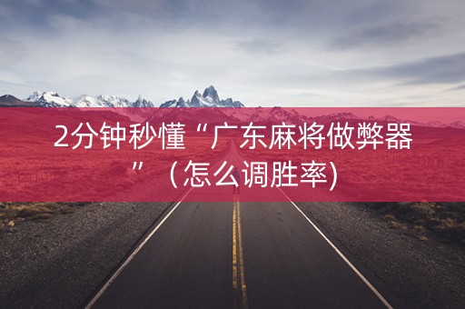 2分钟秒懂“广东麻将做弊器”（怎么调胜率)