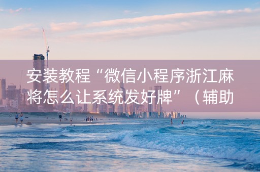 安装教程“微信小程序浙江麻将怎么让系统发好牌”（辅助软件)