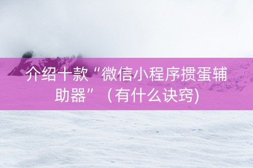 介绍十款“微信小程序掼蛋辅助器”（有什么诀窍)