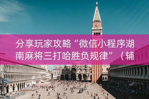 分享玩家攻略“微信小程序湖南麻将三打哈胜负规律”（辅助器通用版)