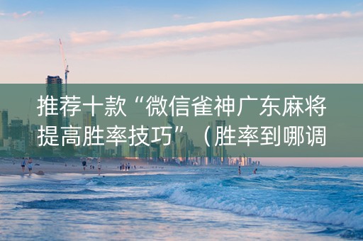 推荐十款“微信雀神广东麻将提高胜率技巧”（胜率到哪调)