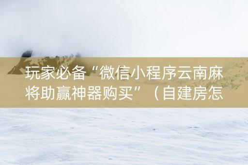 玩家必备“微信小程序云南麻将助赢神器购买”（自建房怎么拿好牌)