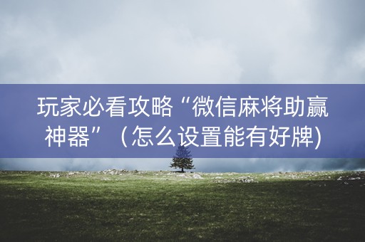 玩家必看攻略“微信麻将助赢神器”（怎么设置能有好牌)
