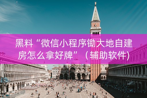 黑料“微信小程序锄大地自建房怎么拿好牌”（辅助软件)