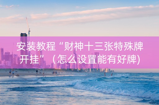 安装教程“财神十三张特殊牌开挂”（怎么设置能有好牌)