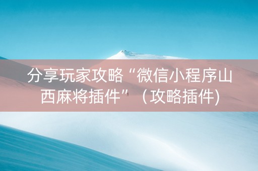 分享玩家攻略“微信小程序山西麻将插件”（攻略插件)