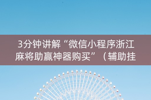 3分钟讲解“微信小程序浙江麻将助赢神器购买”（辅助挂发牌规律)