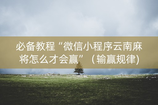 必备教程“微信小程序云南麻将怎么才会赢”（输赢规律)