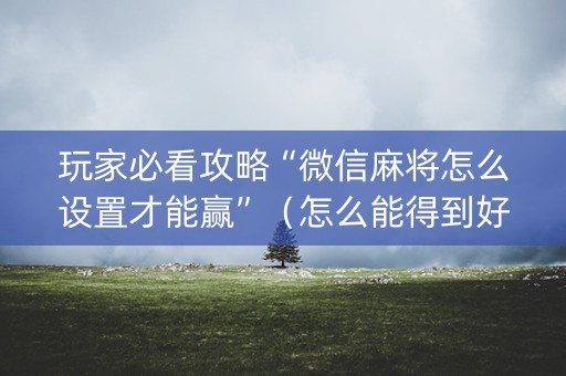 玩家必看攻略“微信麻将怎么设置才能赢”（怎么能得到好牌)