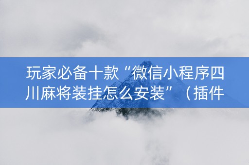 玩家必备十款“微信小程序四川麻将装挂怎么安装”（插件开挂免费AI)