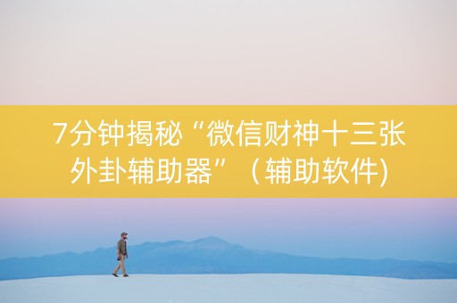 7分钟揭秘“微信财神十三张外卦辅助器”（辅助软件)