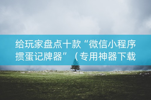 给玩家盘点十款“微信小程序掼蛋记牌器”（专用神器下载)