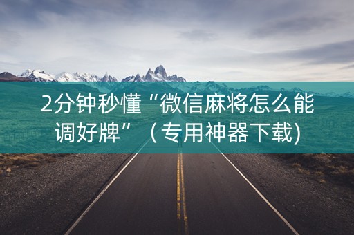2分钟秒懂“微信麻将怎么能调好牌”（专用神器下载)