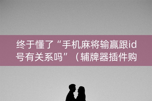 终于懂了“手机麻将输赢跟id号有关系吗”（辅牌器插件购买)