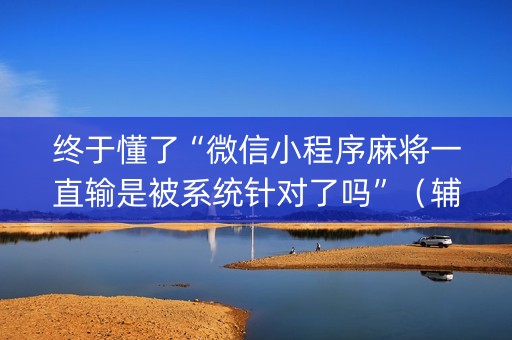终于懂了“微信小程序麻将一直输是被系统针对了吗”（辅助软件)