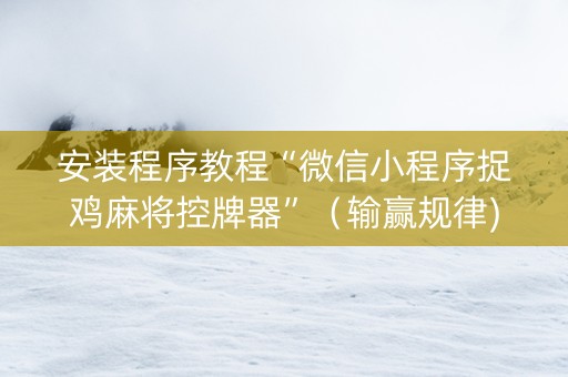 安装程序教程“微信小程序捉鸡麻将控牌器”（输赢规律)