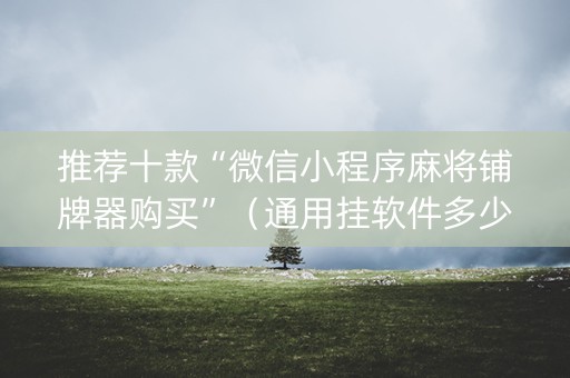 推荐十款“微信小程序麻将铺牌器购买”（通用挂软件多少钱)