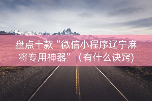 盘点十款“微信小程序辽宁麻将专用神器”（有什么诀窍)