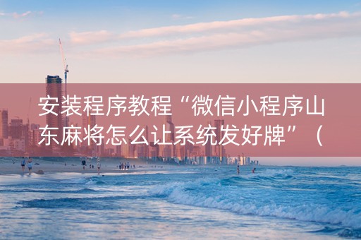 安装程序教程“微信小程序山东麻将怎么让系统发好牌”（辅助软件)