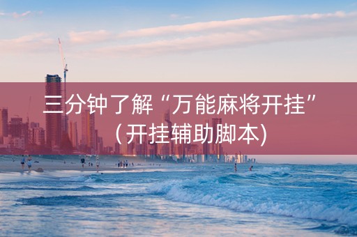 三分钟了解“万能麻将开挂”（开挂辅助脚本)