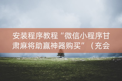 安装程序教程“微信小程序甘肃麻将助赢神器购买”（充会员胜率高)