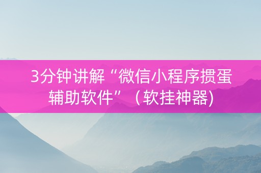 3分钟讲解“微信小程序掼蛋辅助软件”（软挂神器)