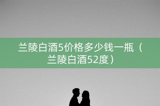 兰陵白酒5价格多少钱一瓶（兰陵白酒52度）
