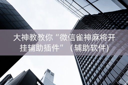 大神教教你“微信雀神麻将开挂辅助插件”（辅助软件)