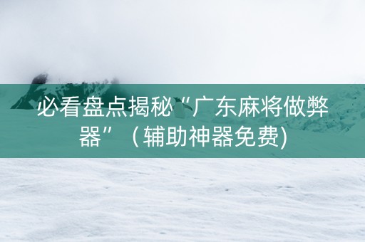 必看盘点揭秘“广东麻将做弊器”（辅助神器免费)