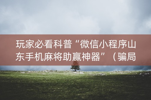 玩家必看科普“微信小程序山东手机麻将助赢神器”（骗局大揭秘)