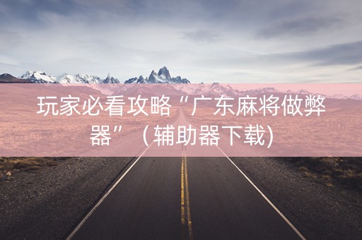 玩家必看攻略“广东麻将做弊器”（辅助器下载)