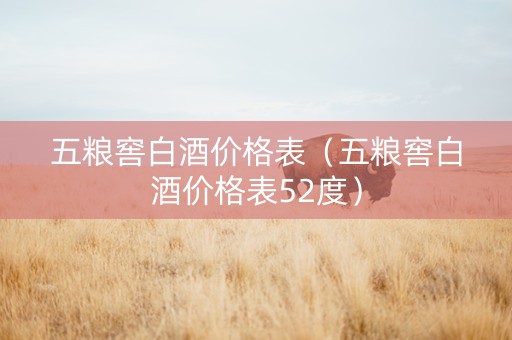 五粮窖白酒价格表（五粮窖白酒价格表52度）