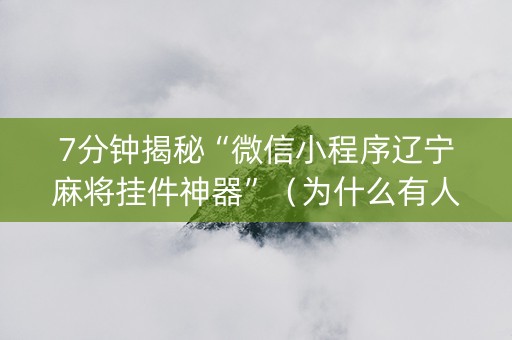 7分钟揭秘“微信小程序辽宁麻将挂件神器”（为什么有人一直赢)