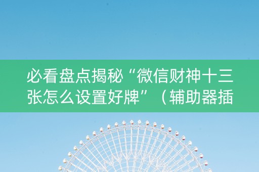 必看盘点揭秘“微信财神十三张怎么设置好牌”（辅助器插件)