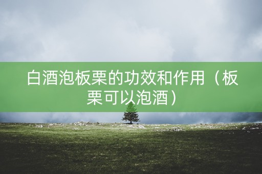 白酒泡板栗的功效和作用（板栗可以泡酒）