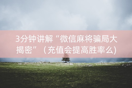 3分钟讲解“微信麻将骗局大揭密”（充值会提高胜率么)