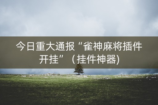 今日重大通报“雀神麻将插件开挂”（挂件神器)