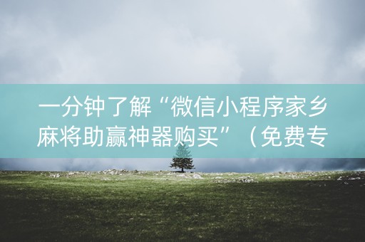 一分钟了解“微信小程序家乡麻将助赢神器购买”（免费专用神器)