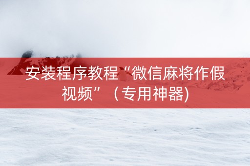安装程序教程“微信麻将作假视频”（专用神器)