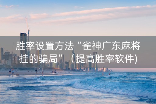 胜率设置方法“雀神广东麻将挂的骗局”（提高胜率软件)