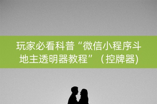 玩家必看科普“微信小程序斗地主透明器教程”（控牌器)