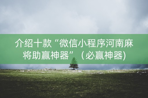 介绍十款“微信小程序河南麻将助赢神器”（必赢神器)